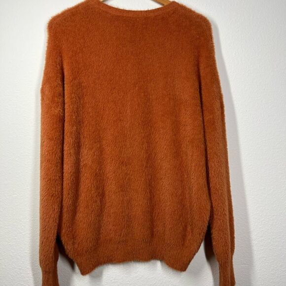 Lolita Milano Long Sleeve Eyelash Sweater Knit Top In Rust size M - Picture 2 of 15